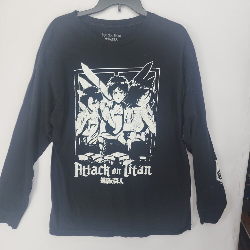 Attack on Titan Ripple Junction Character Group Long Sleeve Tee Black L